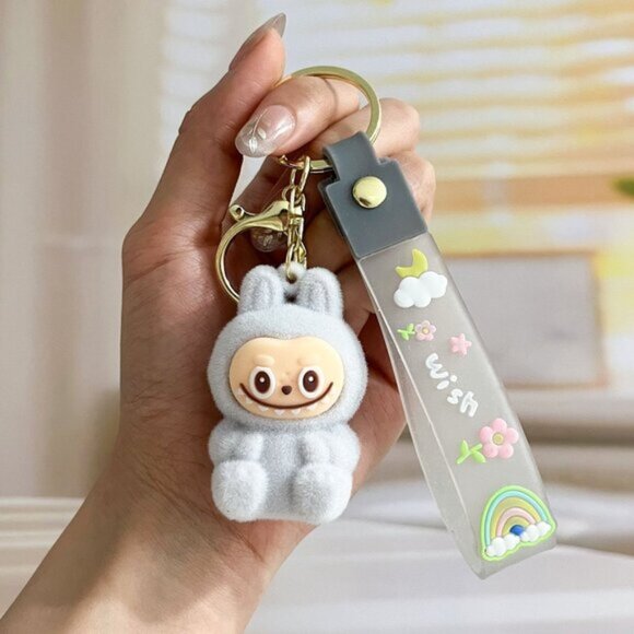 Labubu Accessories - New Cute Light Blue Laboo Bunny Keychain